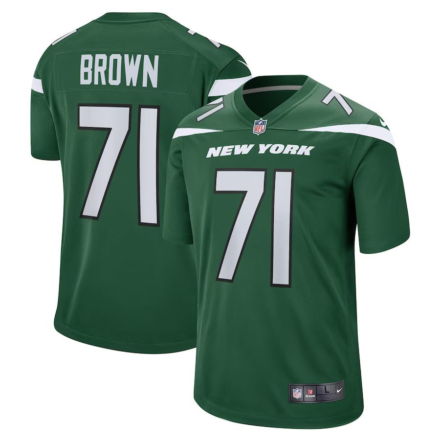 Men New York Jets 71 Duane Brown Nike Gotham Green Game Player NFL Jersey